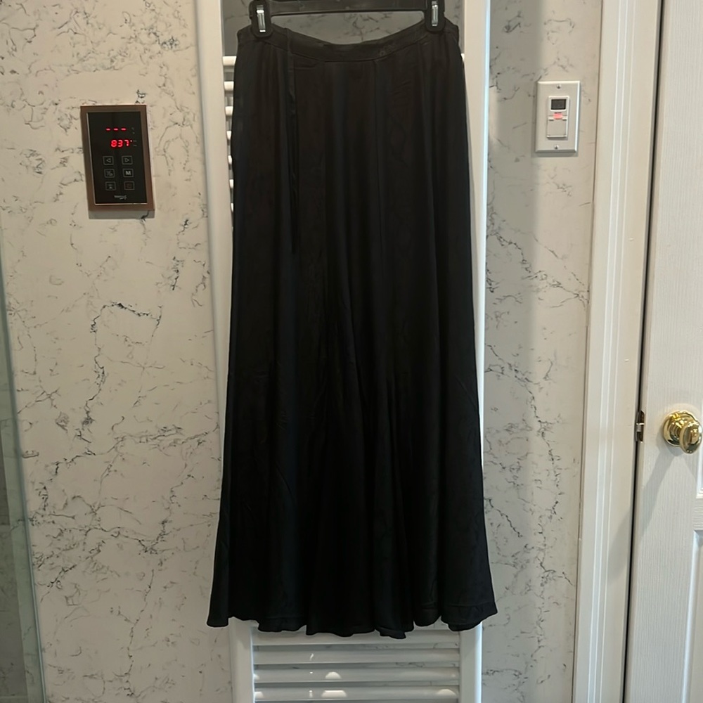 Zadig & Voltaire black fluted silk skirt